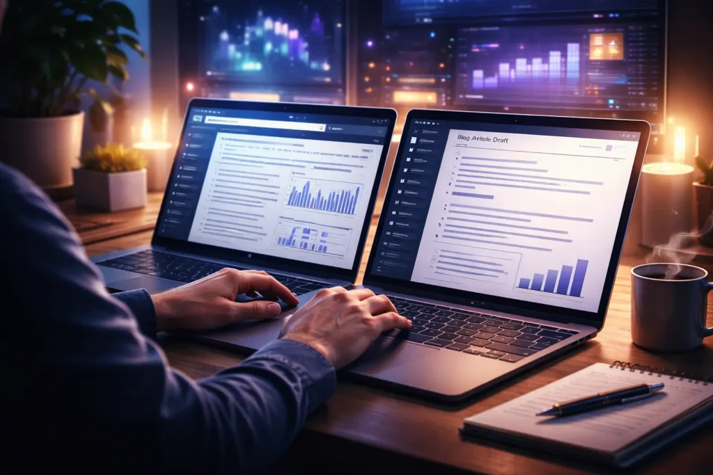 AI workflow using Claude AI and other tools for content writing, research, and productivity in 2026